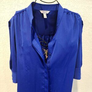 Blue silk blouse 3/4 sleeve lenght